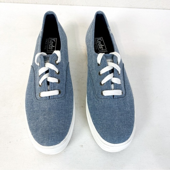 Keds Denim Blue Triple Core Lace Up Sneakers Size 8.5 - Picture 2 of 7